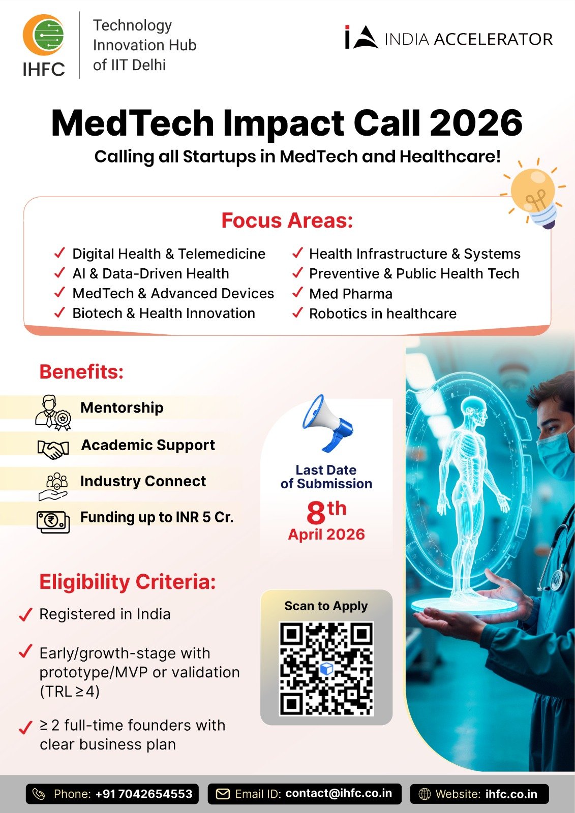 MedTech Impact Call 2026 - IHFC - Technology Innovation Hub of IIT Delhi